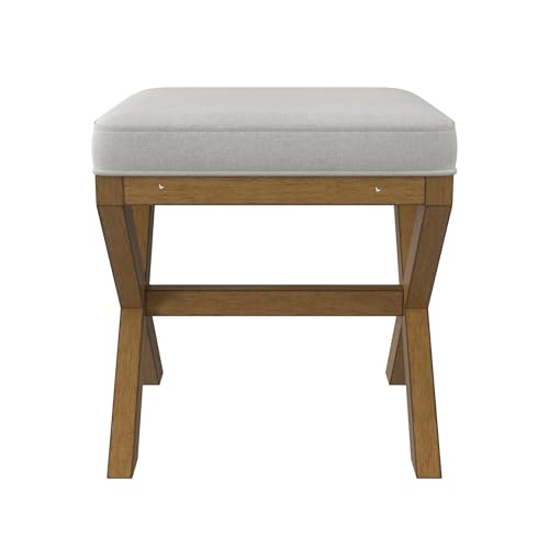 Hillsdale Somerset Backless Wood Vanity Stool for Makeup Room or Bathroom, Dark Driftwood