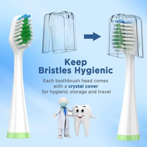 Replacement Toothbrush Heads for Waterpik Complete Care 5.0/9.0 (CC-01/WP-861), with Covers, 5 Count, White