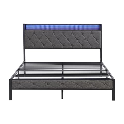 Milan Pacific Queen Bed Frame with Storage Headboard