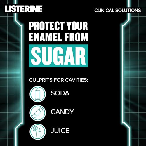 Listerine Clinical Solutions Enamel Strength Mint Oral Rinse, Daily Anticavity Fluoride Mouthwash to Repair Tooth Enamel & Prevent Cavities for Stronger* Teeth, Alpine Mint, 1 L