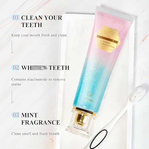 Acssart Radiant Whitening Toothpaste, Nicotinamide Dazzle Toothpaste, Intensive White Toothpastes, Nicotinamide White Toothpastes, Deep Cleaning 2pcs