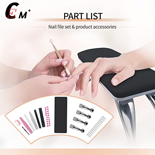 Manicure Hand Rest,Nail Arm Rest for Nail Tech,Manicure Pillow For Nails Toenails,Big Hand Rest with Soft Cushion,Black