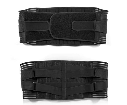 Back Support Belt for Ultimate Relief: Adjustable Lumbar Brace with Anti-Skid Design, 6 Stays, and 16-Hole Air Mesh for Sciatica, Herniated Disc, and Heavy Lifting (Large)