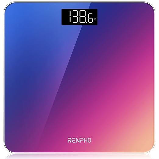 RENPHO Digital Bathroom Scale, Highly Accurate Body Weight Scale with Lighted LED Display Core 1S(10.24"/260mm, Gradient)