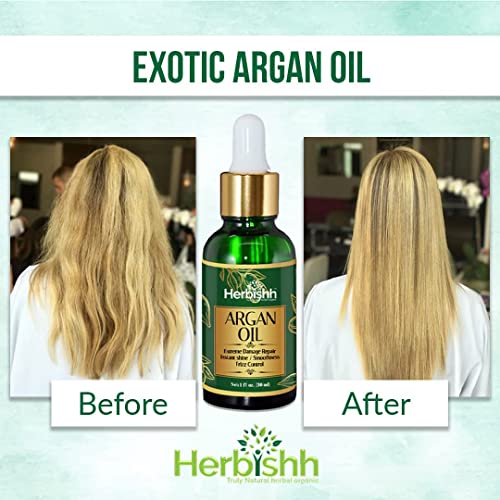 Herbishh After Color Shampoo Combo Contains Hair Color Shampoo Hair Dye 500ml Argan Oil 30ml Pro Keratin And Argan Hair Mask 100gm For Hair Shine And Protection For Men And Women (Dark Brown)