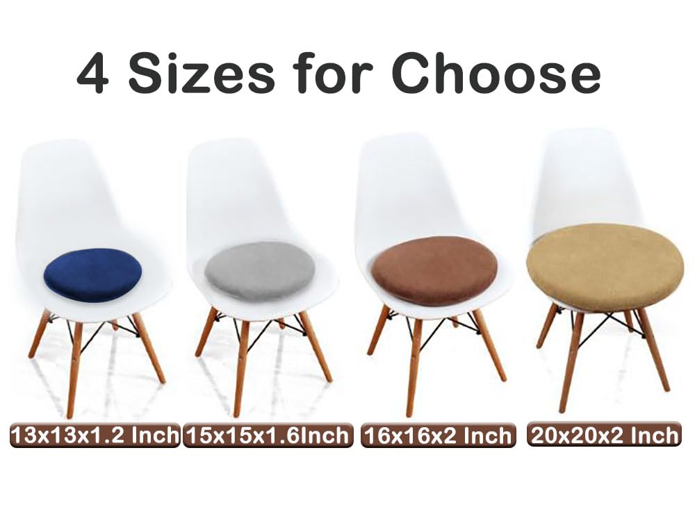 Sigmat Memory Foam Seat Cushion Anti-slip Soft Round Stool Cushion Chair Pad 16 Inch Grey