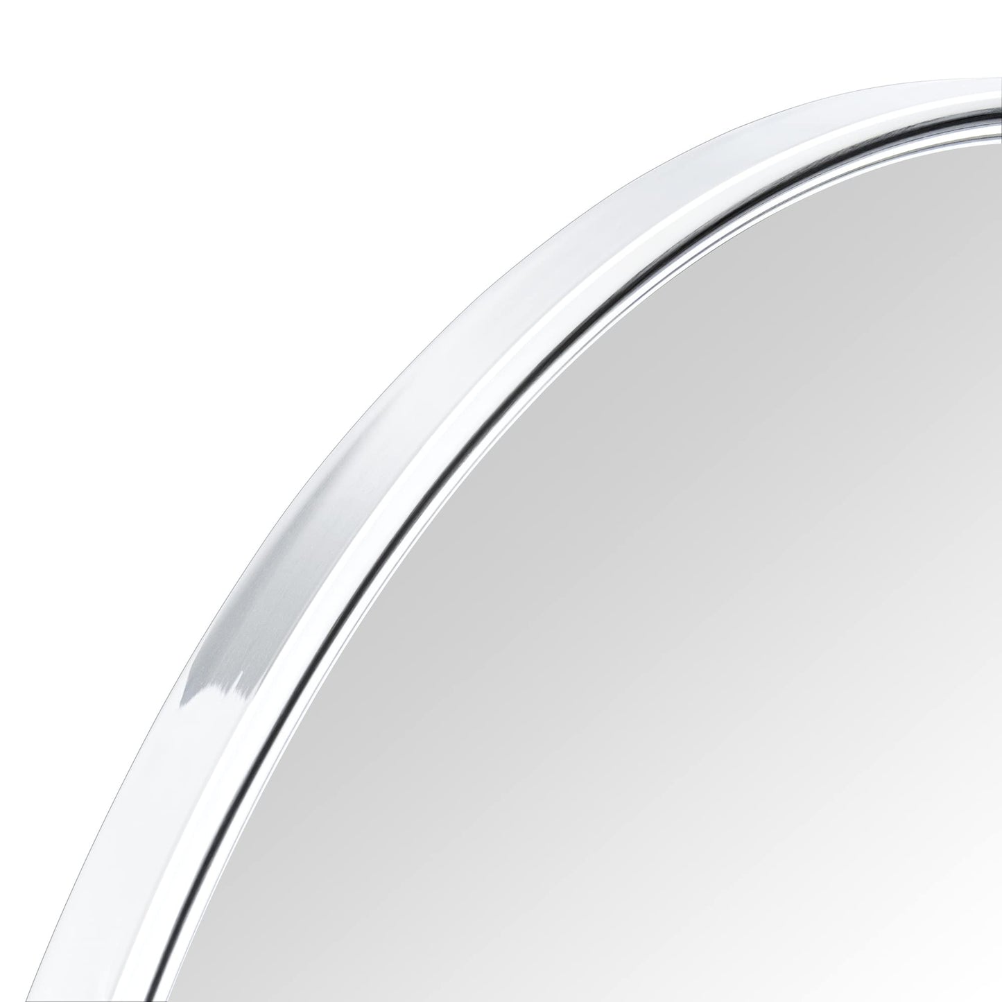 TEHOME Round Pivot Bathroom Mirror Chrome Circle Metal Framed Tilting Vanity Mirrors for Wall