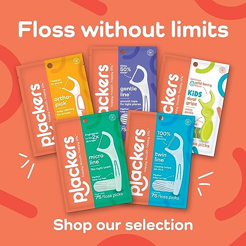 Plackers Micro Mint Dental Flossers, Fold-Out Toothpick, Super Tuffloss, Easy Storage with Sure-Zip Seal, Fresh Mint Flavor, 150 Count (Pack of 4)