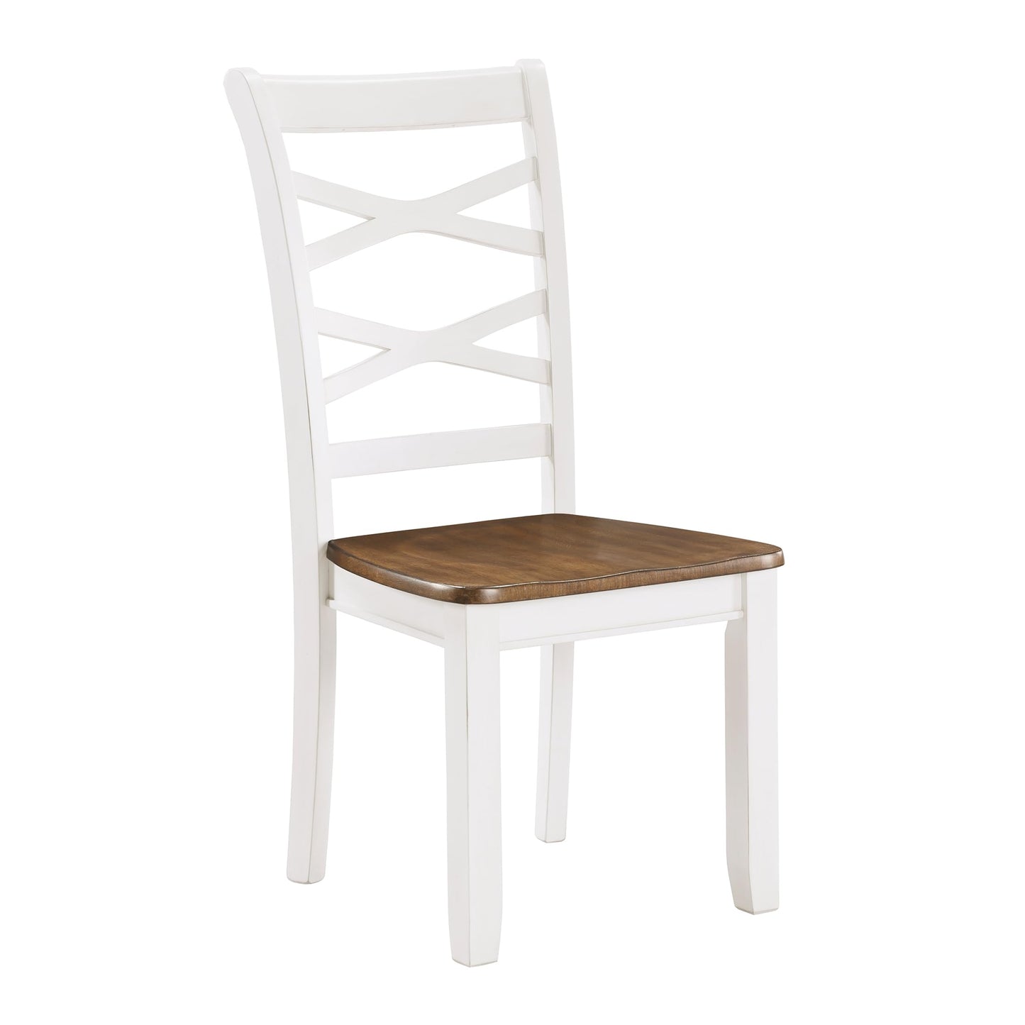 Lexicon Dining Table Set for 6 with Chairs, Solid Wood 7 Piece Farmhouse Dining Room Table and Chairs Set of 6, Cross Back, Easy Assembly Seater for Indoor Home, Dinner, Kitchen, Cherry/White