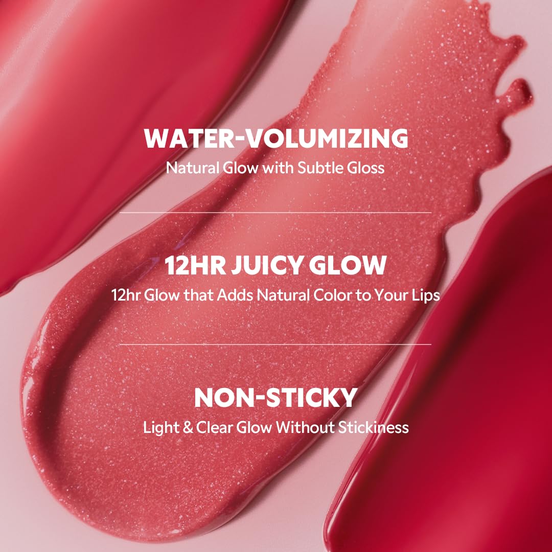 TIRTIR [*Mini Size Waterism Tinted Lip Gloss #16 Tangering, 0.06 Fl Oz – Kiss Ready Lipgloss, 12H Long Lasting Non Sticky Natural Tinted Glow Korean Multiuse Cheek and Lip Tint for Women gift