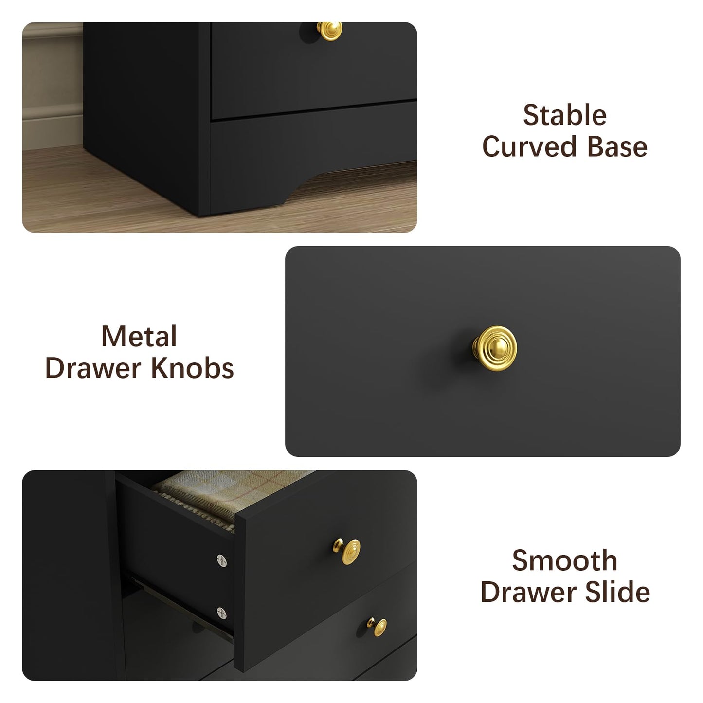 LYNSOM Modern 8 Drawer Dresser, 55.1" Wide Dressers & Chests of Drawers with Large Capacity Storage, Mid Century Black Dresser for Bedroom, Hallway, Black