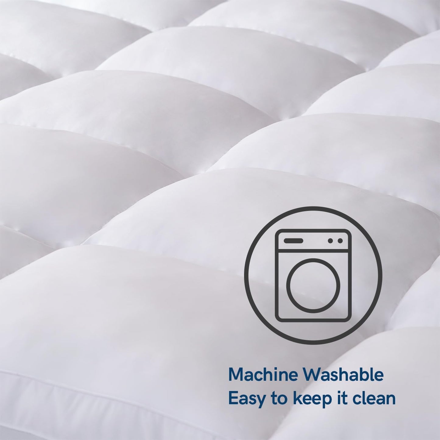 ELEMUSE Full Mattress Topper for Back Pain, Extra Thick Mattress Pad Cover, Plush Soft Pillowtop with Elastic Deep Pocket, Overfilled Down Alternative Filling