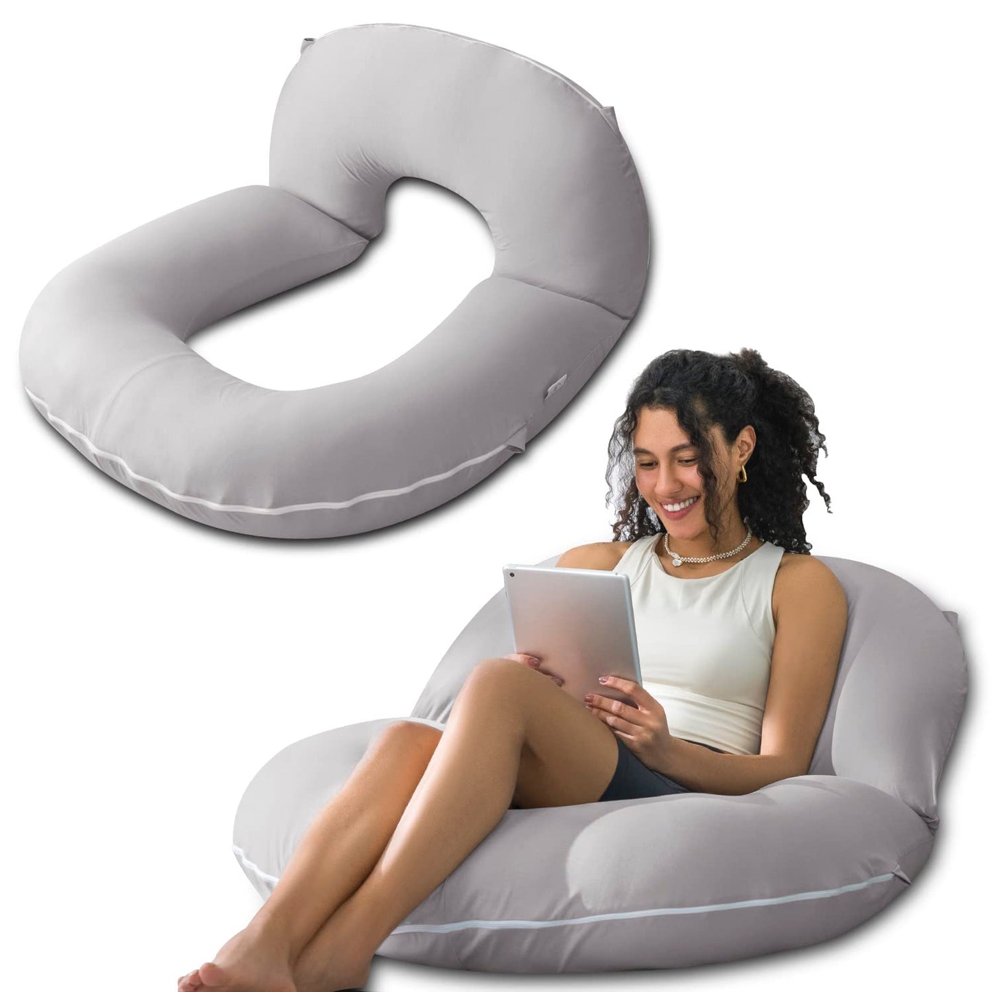 INSEN Reading Pillow, Back Pillow for Sitting in Bed for Reading, Nurse & Relax, Reading Pillow for Adults, Moms & Kids, Sit Up Pillow for Bed