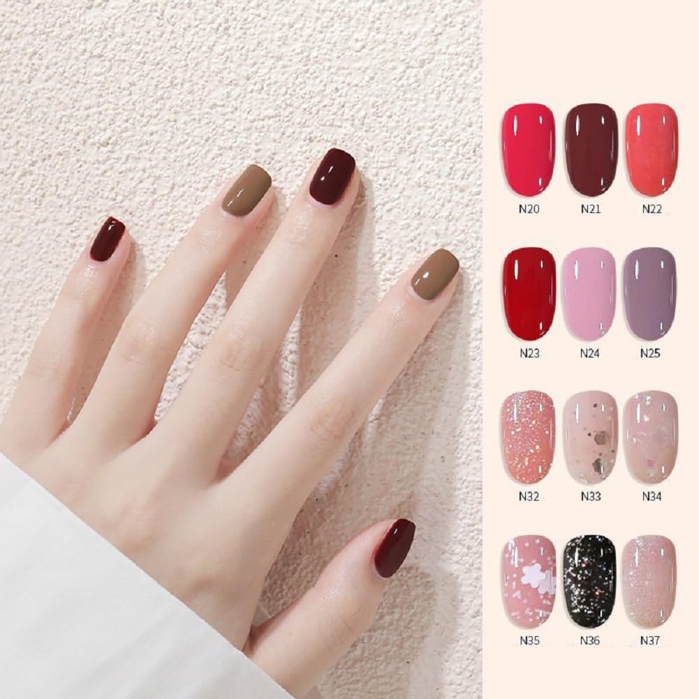Nail Polish set - Nail Lacquer Quick Dry, Full Size, Vibrant, Colorful, Trendy, Glitter, Glossy, Metallic, Matte Nail Art Nail Shades (N23 Western Bordeaux, 52g)