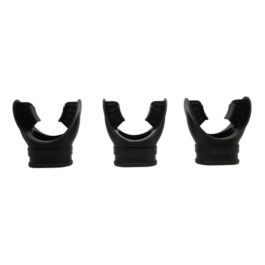 Scuba MP-206 Black Silicone Octopus Regulator Mouthpiece, 3pc pack