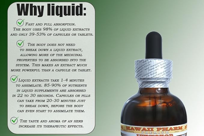 Ginkgo Alcohol-Free Liquid Extract, Organic Ginkgo (Ginkgo Biloba) Dried Leaf Glycerite Hawaii Pharm Natural Herbal Supplement 64 oz