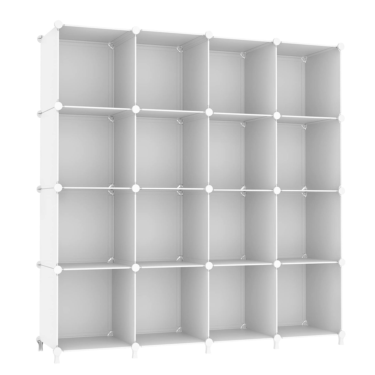 AWTATOS Cube Storage Organizer, 16 Cube Closet Organizer, Stackable Storage Cube Shelves, DIY Portable Closet Clothes Organizer Shelving for Bedroom, Closet, Wardrobe, Bathroom, White