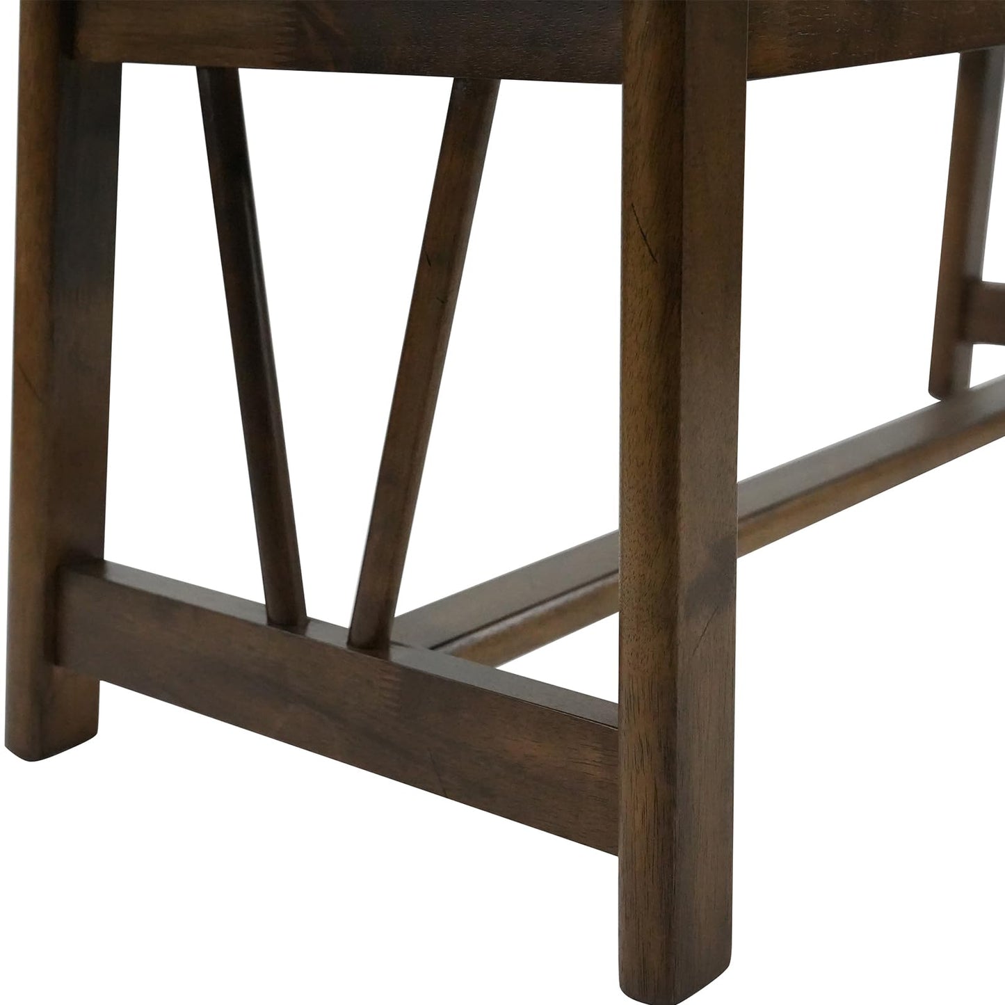 Kmax Entryway Bench, Upholstered Dining Bench with Solid Wood Legs Farmhouse Window Bench Rustic Bench Seat for Living Room Hallway Kitchen - PU, Brown