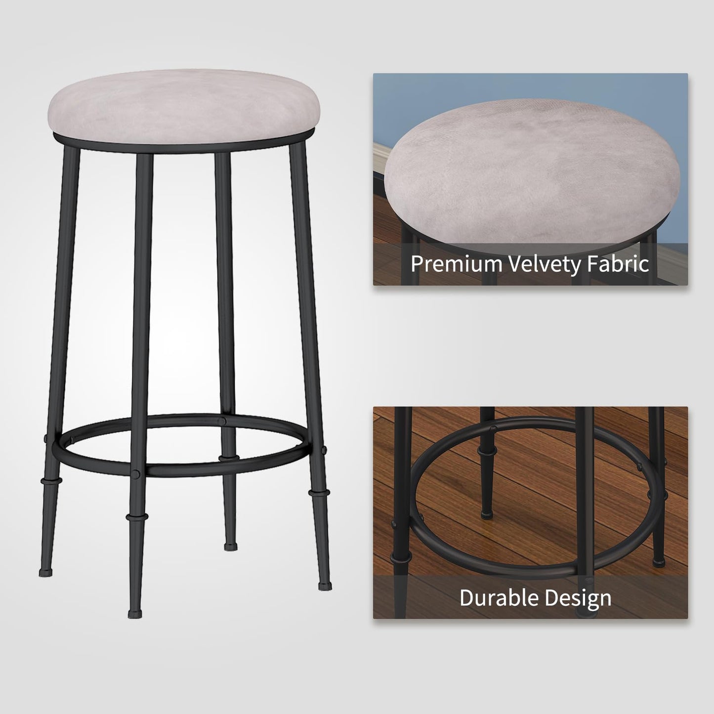 HOMYSHOPY Bar Table Set for 3, 4 Piece Console Table with 3 Stools, Counter Height Kitchen Table Set with 3 Chairs for Breakfast Nook, Living Room and Apartment (White & Black)