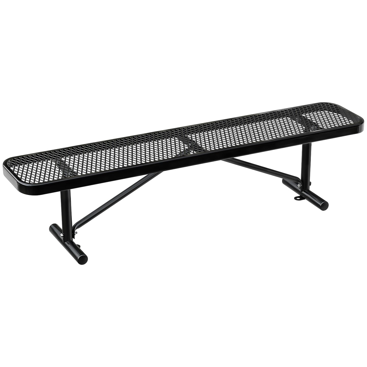 Heavy Duty Outdoor Metal Garden Park Bench, Steel Picnic Bench, Metal Mesh Outdoor Bench Porch Chair for Garden, Lawn, Patio, Porch, Park, Yard, Patio (Black, 6FT)