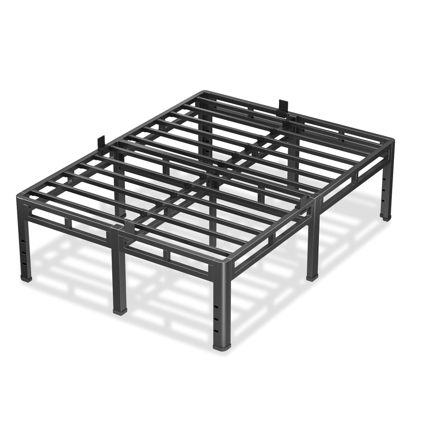 NKZ 22 Inch King Size Bed Frame, Metal Bed Frame & Box Spring 2 in 1 Platform with Round Corner Legs, 4000Lbs Heavy Duty Metal Frame, Mattress Slide Stopper, Headboard Hole, Noise-Free, Easy Assembly