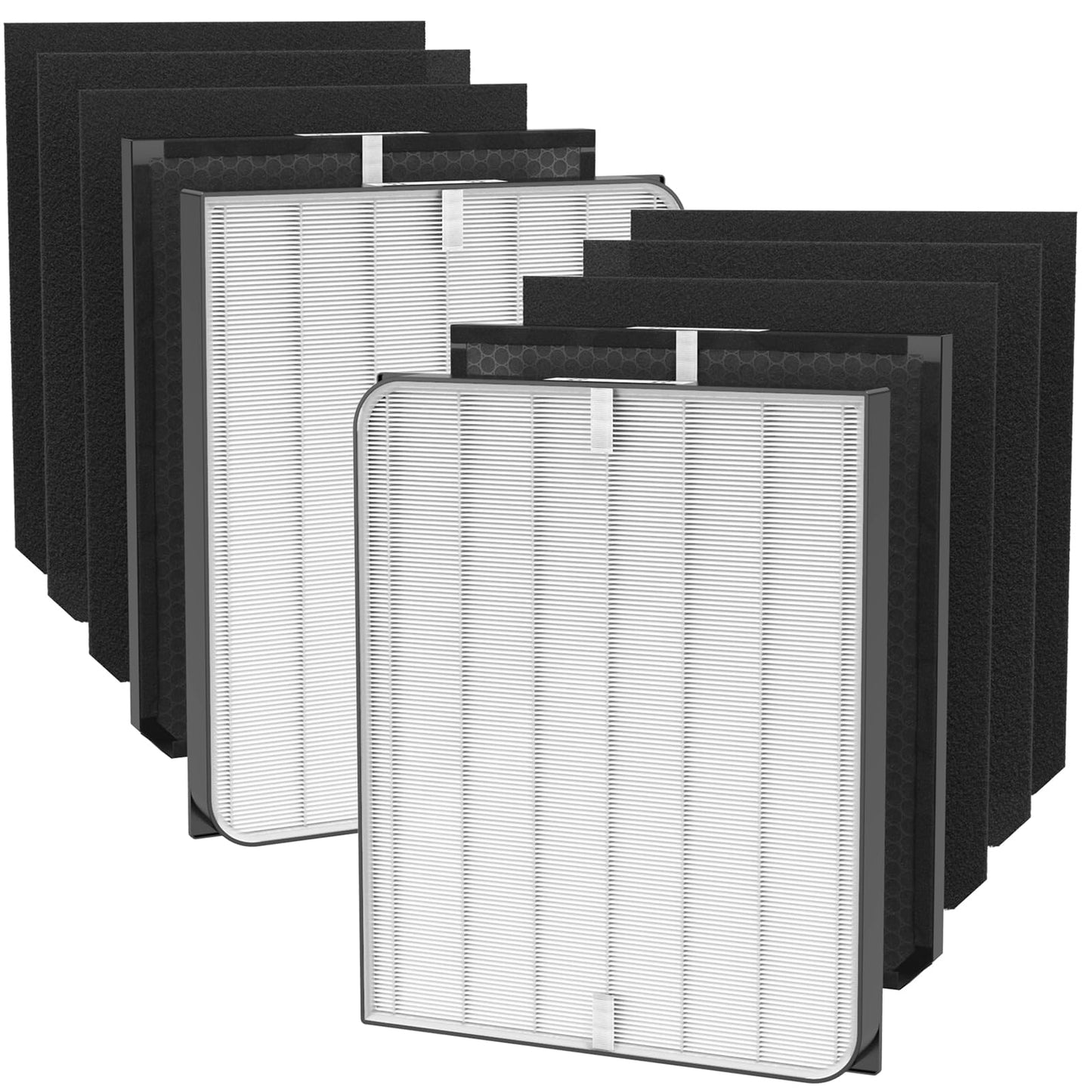 Replacement Filters Set Compatible with AD3000 AD3500 AD3500i, Includes 2 Carbon,2 High-Efficiency, 6 Pre-Protectors,Room purifier filter replacement suitable for bedrooms, offices with pets.