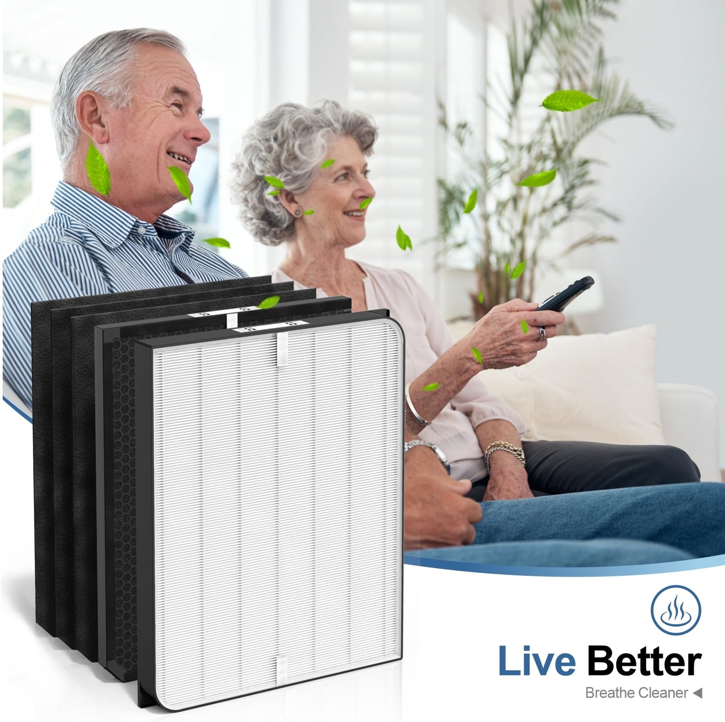 Replacement Filters Set Compatible with AD3000 AD3500 AD3500i, Includes 2 Carbon,2 High-Efficiency, 6 Pre-Protectors,Room purifier filter replacement suitable for bedrooms, offices with pets.