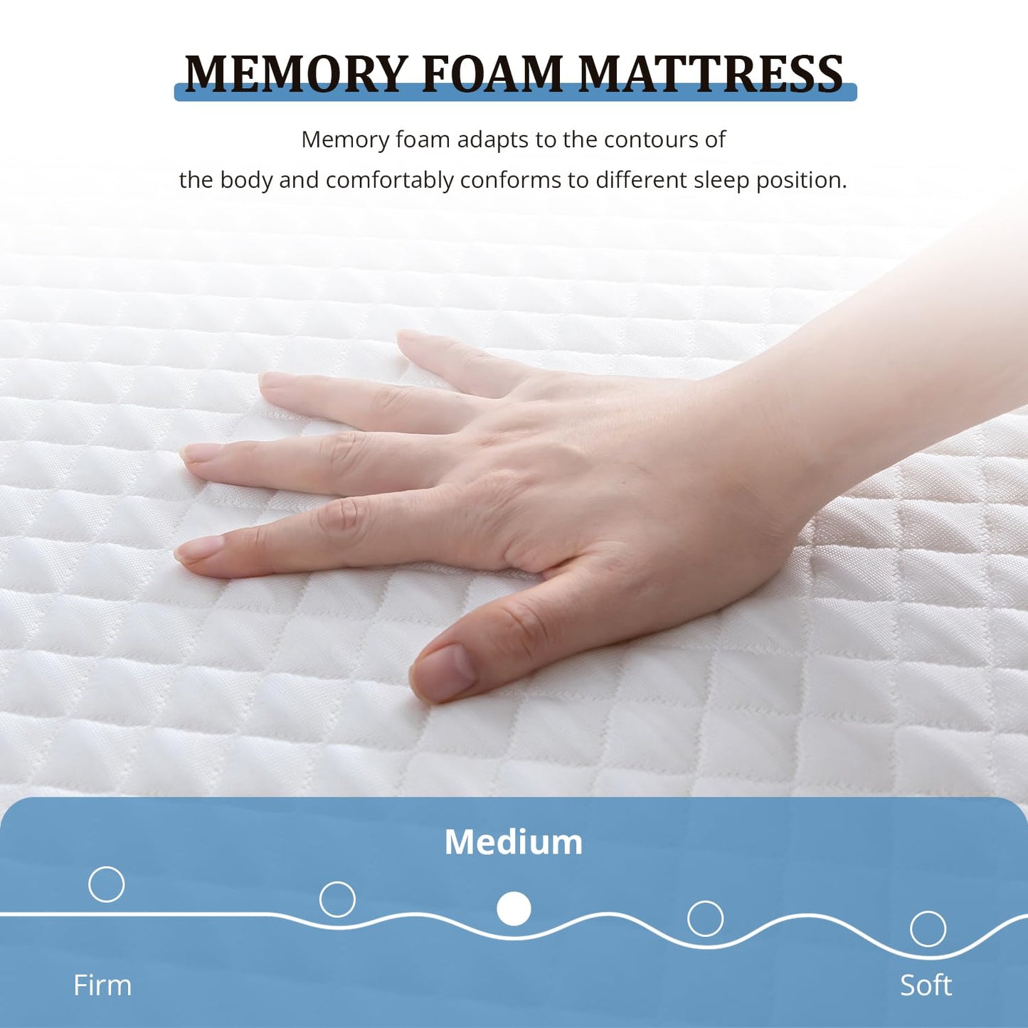 EGOHOME Queen Mattress 12 Inch Cooling Memory Foam, Fiberglass Free, Mattress Bed in a Box for Back Pain Relief, Medium Firm, CertiPUR-US Certified, 60”x80”x12”, White