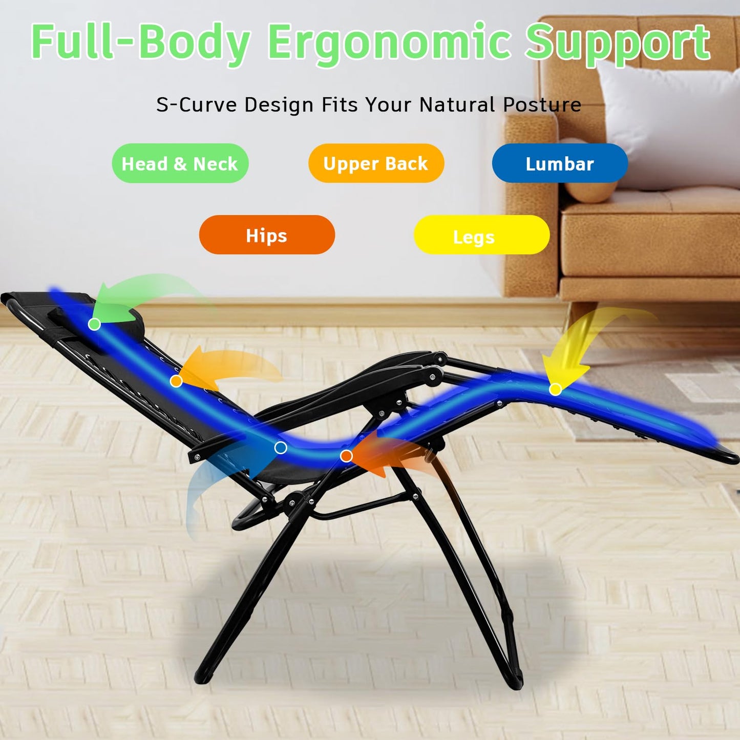 PRIJESSE Outdoor Patio Zero Gravity Lounge Chair with Pillow, Folding Reclining and Textilene Adjustable, Folding Lounge Lawn Chairs for Outside (1)