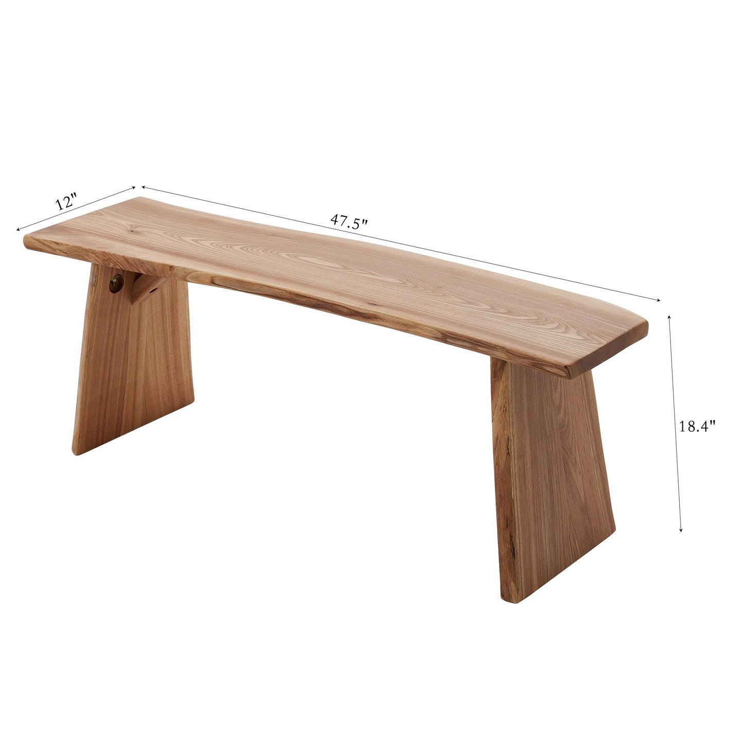 BALANBO Elm Wood Dining Bench Bedroom BenchesIn Footrest Stool Accent Bench for Entryway Dining Room Living Room Bedroom End of Bed Long 47.6IN
