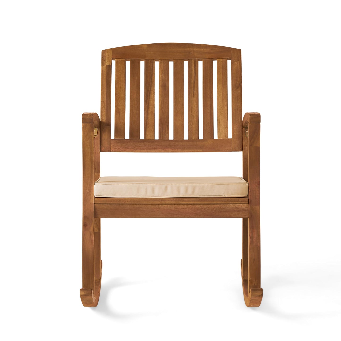 Christopher Knight Home Selma Acacia Rocking Chair with Cushion, Teak Finish