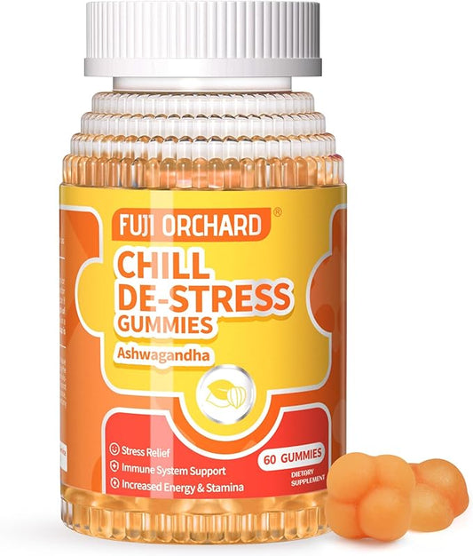 Ashwagandha Supplements Gummies | with 300 mg Ashwagandha Extract | Immune Support & Manage Stress | 60 Vegan Non-GMO Ashwagandha Supplement Gummies for Momen & Man