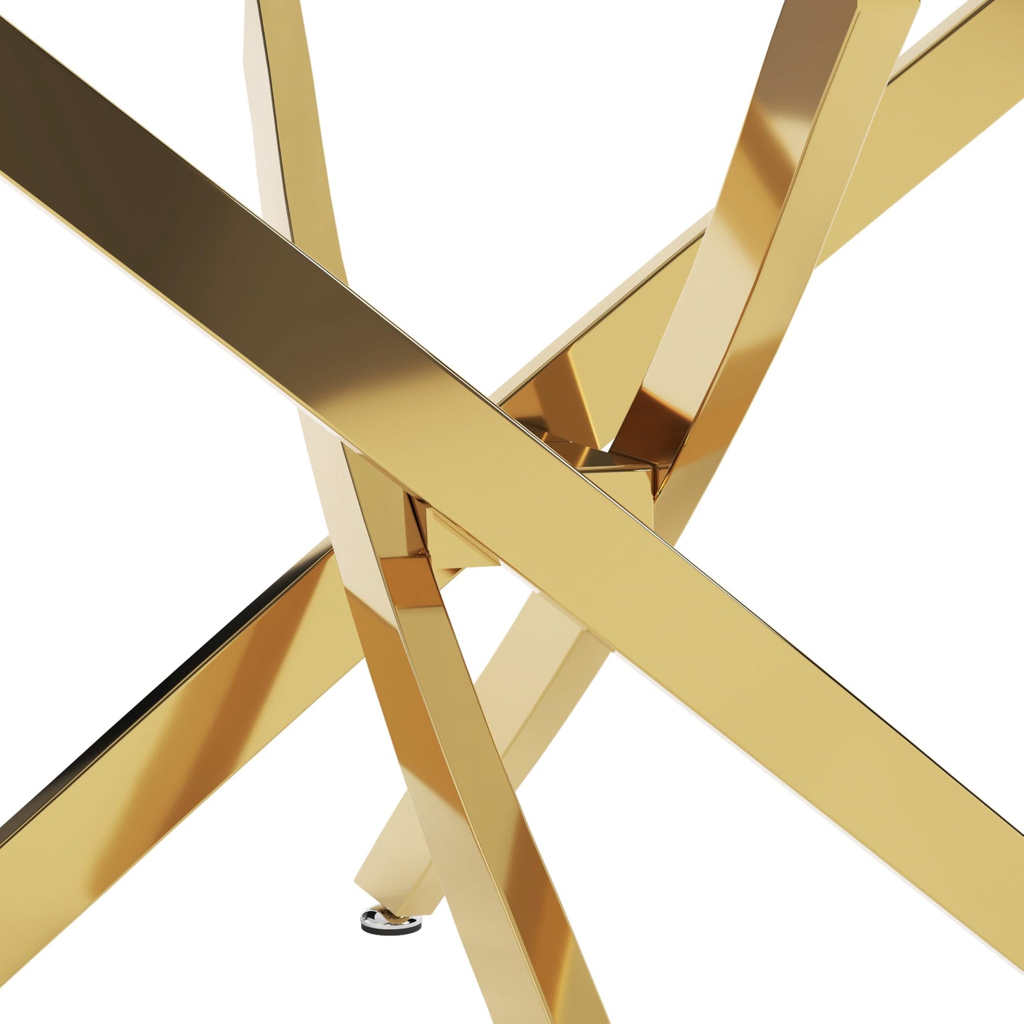 NIERN Tempered Glass Coffee Table with Chromed Legs, Rectangle Modern Living Room Table for Home Office Living Room (Gold, 40”x20”x17”)