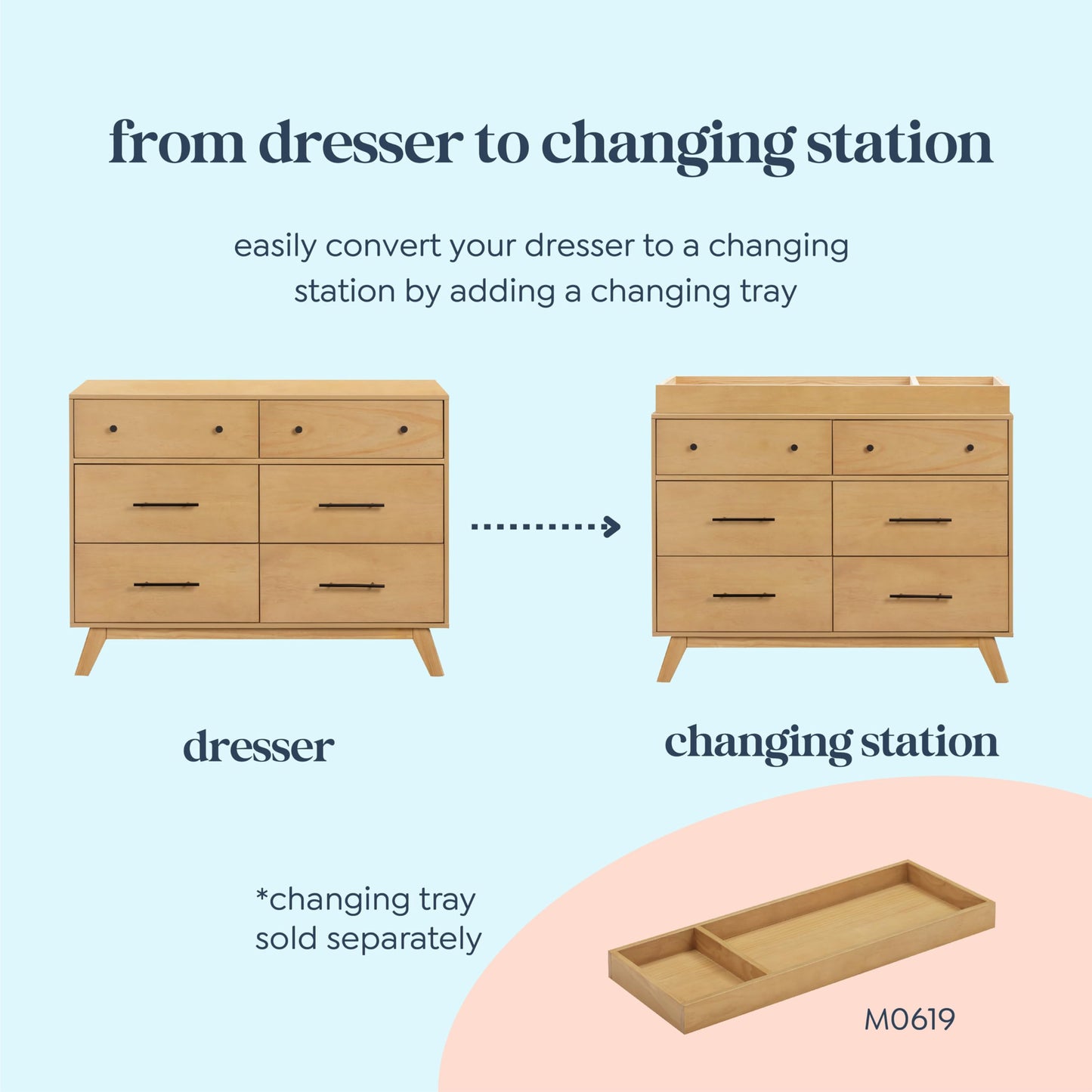 DaVinci Otto 6-Drawer Baby Dresser for Bedroom - GREENGUARD Gold Certified - Multi-Purpose Storage Double Chest of Drawers for Boys and Girls - Dresser for Kids Bedroom, Living Room, Nursery - Honey