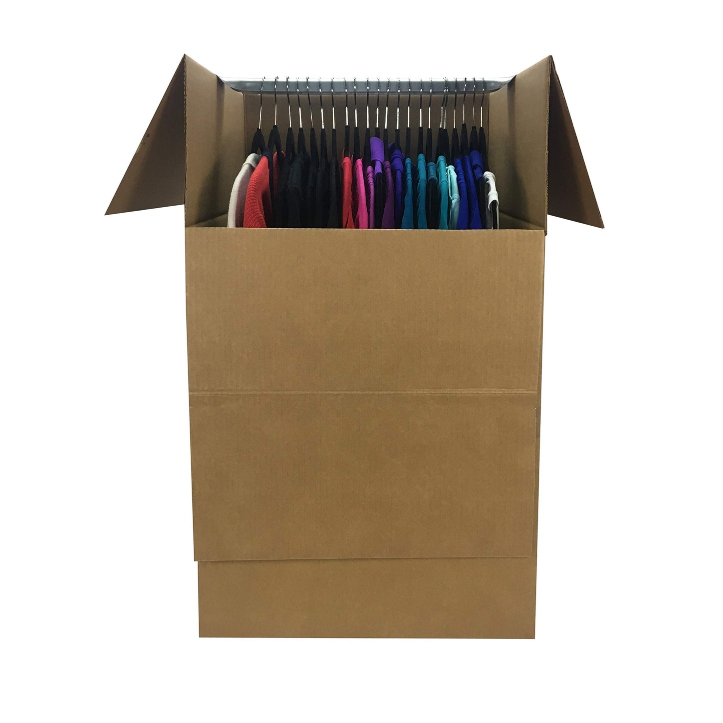 Amazon Basics Wardrobe Clothing Moving Boxes with Bar, 6 Pack, Brown, 24" x 24" x 40"