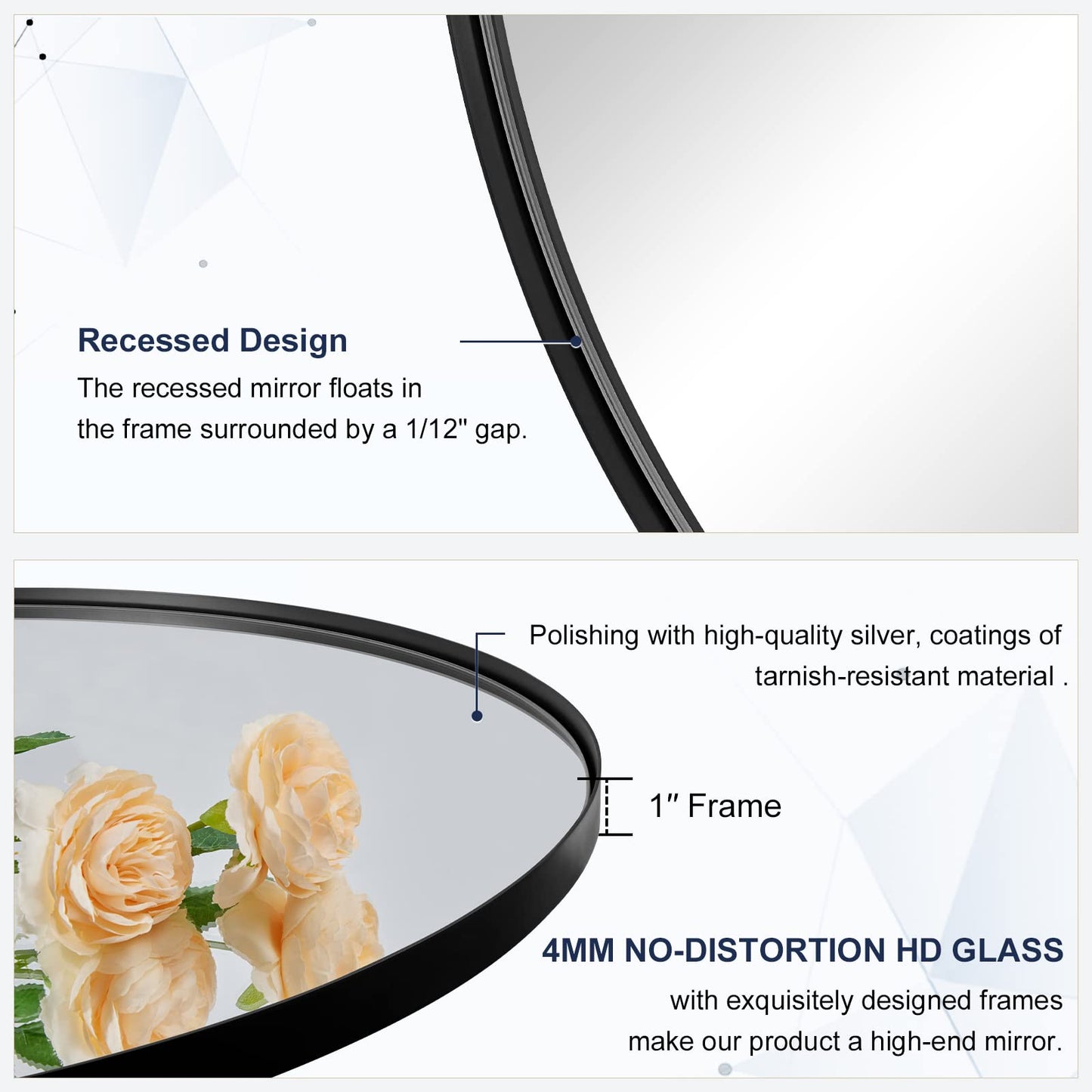 ANDY STAR Black Oval Mirror, 22x30 Oval Black Bathroom Mirror, Oval Vanity Mirror Matte Black Oval Mirrors for Bathroom Stainless Steel Metal Frame Pill Mirror Wall Mount Horizontal or Vertical