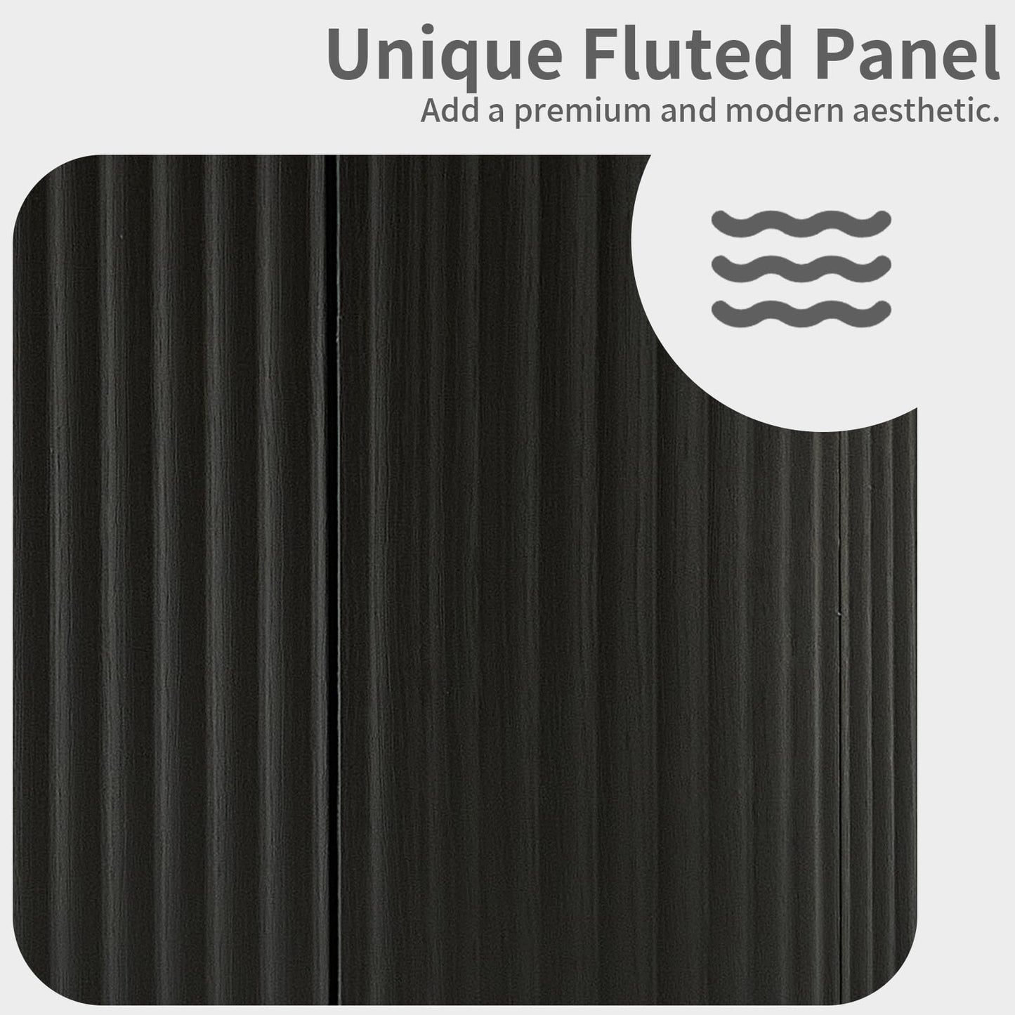 LKTART Coffee Table, 46.5" Mid Century Modern Storage Coffee Table with Door, Center Table with Drawer Wave Pattern for Living Room, Office, Apartment, Black