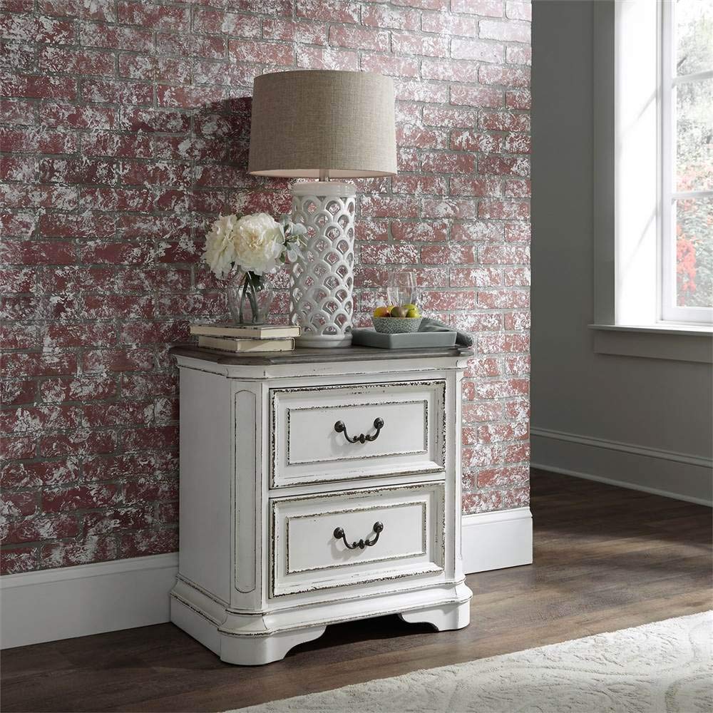 Liberty Furniture Industries Magnolia Manor 2 Drawer Night Stand, W28 x D17 x H28, White