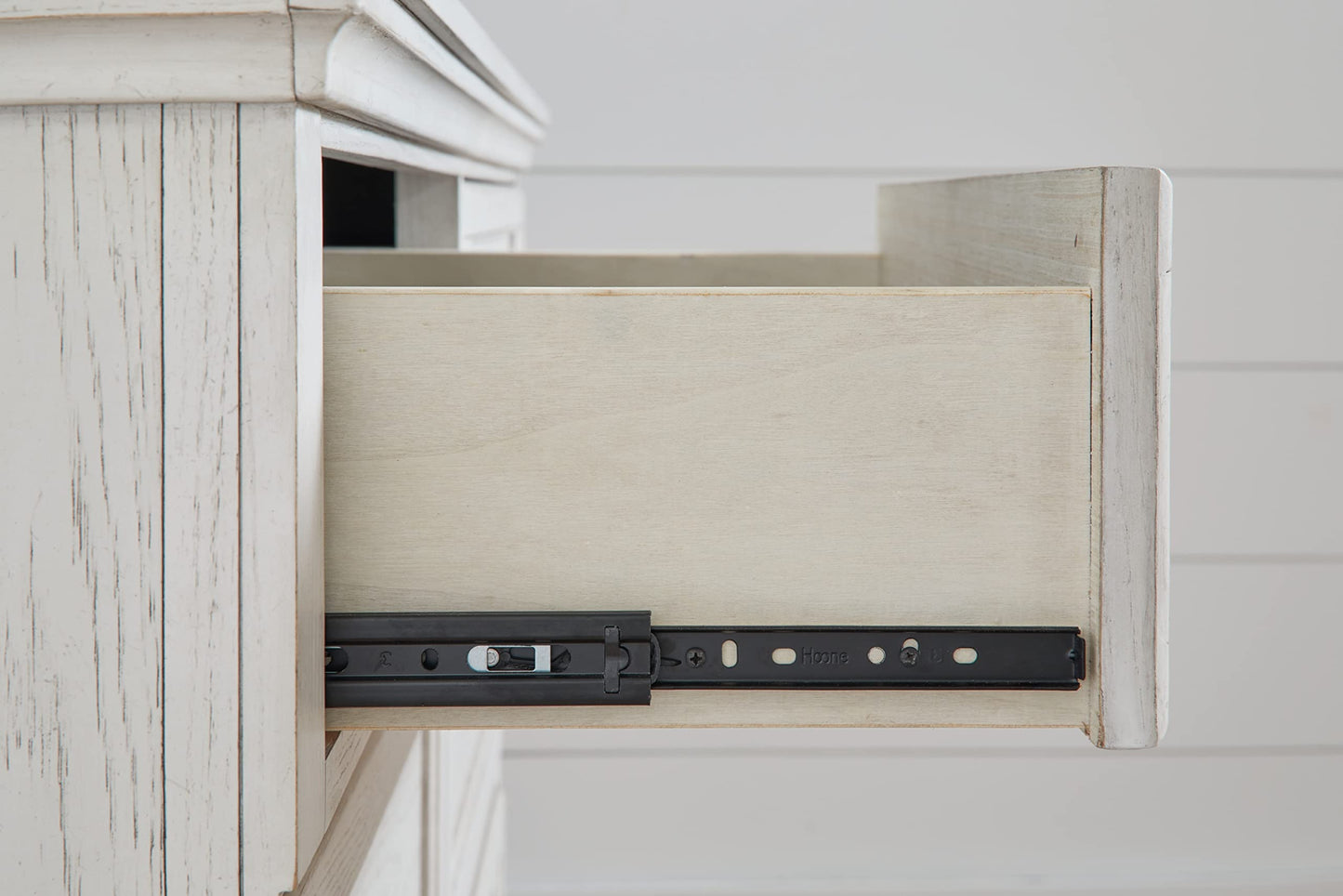 Signature Design by Ashley Robbinsdale Coastal 1-Drawer Nightstand with Cubby Storage, 26.75" Tall, White