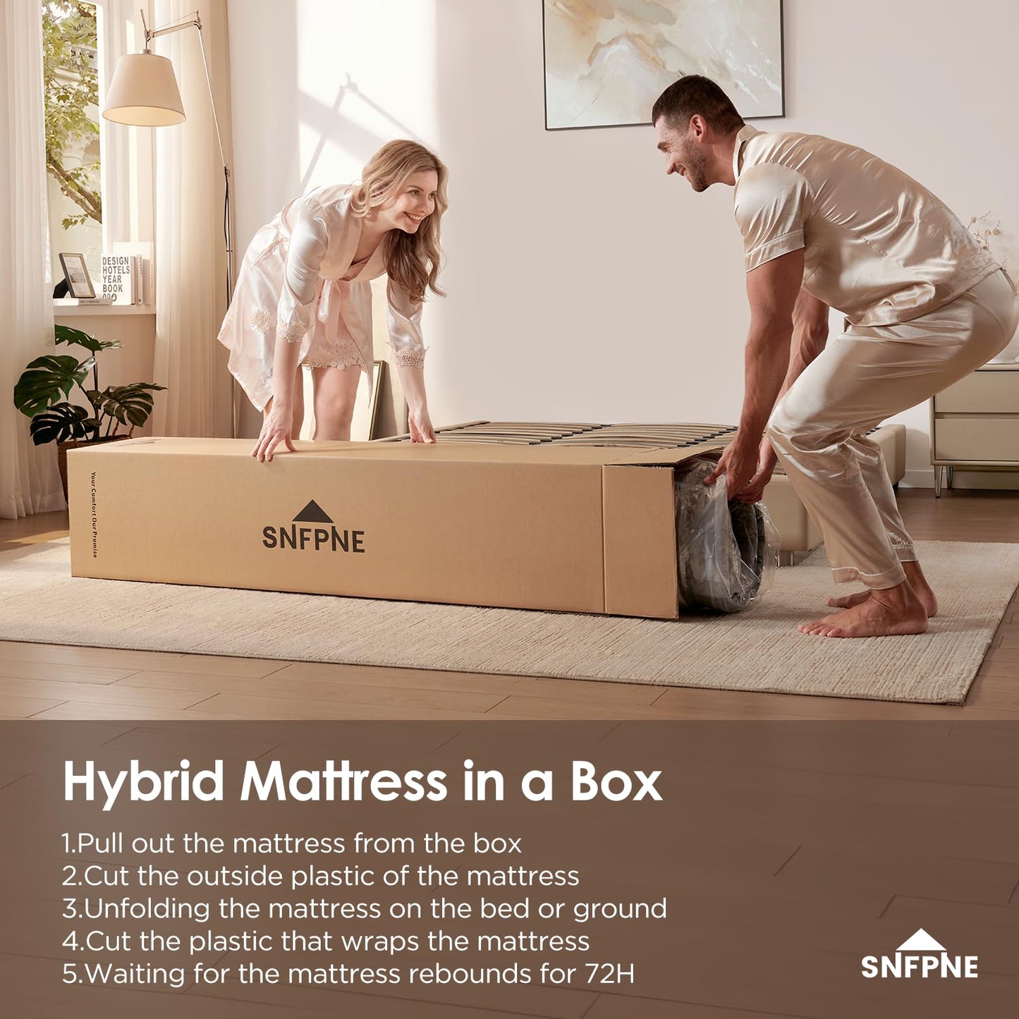 King Size Mattress 12 Inch - Medium Firm Hybrid Mattress with Memory Foam & Zoned Pocket Springs for Pressure Relief, Quiet Sleep | Fiberglass-Free, CertiPUR-US Certified | King Mattresses in a Box