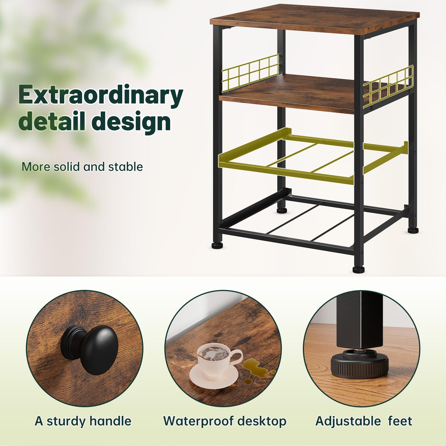 Nightstand Set of 2, 17.8"W Bedside Table with Fabric Drawers and Open Wood Shelf Storage, Safety Netting on 2 Sides of Bedside Table,Night Stand for Bedroom,Closet, Hallway, Dorm, Rustic Brown