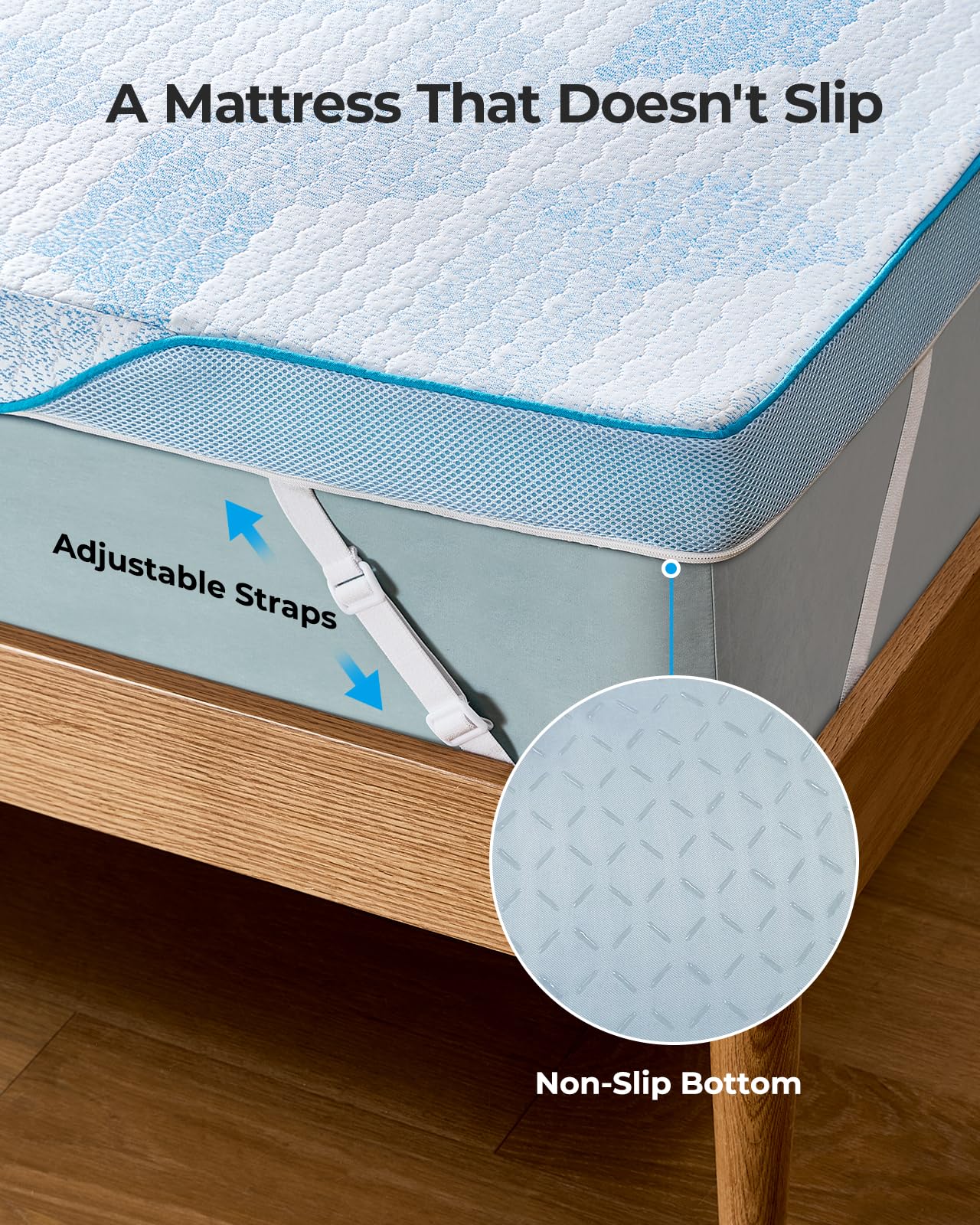 PERLECARE Firm Mattress Topper Queen – 3 Inch Cooling Gel Memory Foam Bed Topper for Pressure Relief, Supportive Soft Mattress Pad with Removable & Washable Non-Slip Cover, CertiPUR-US Certified