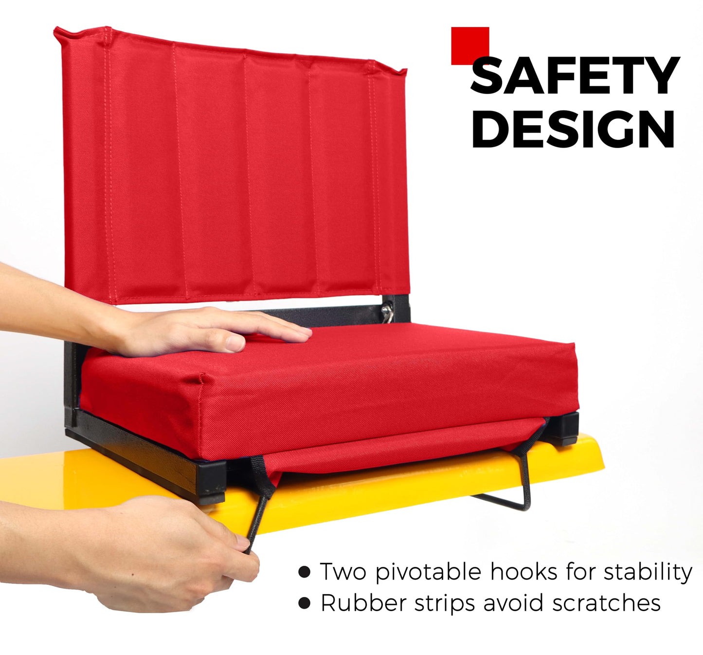 Stadium Seats with Back Support Bleacher Chairs with Back and Cushion Thick Padded Bleacher Seats Includes Shoulder Strap