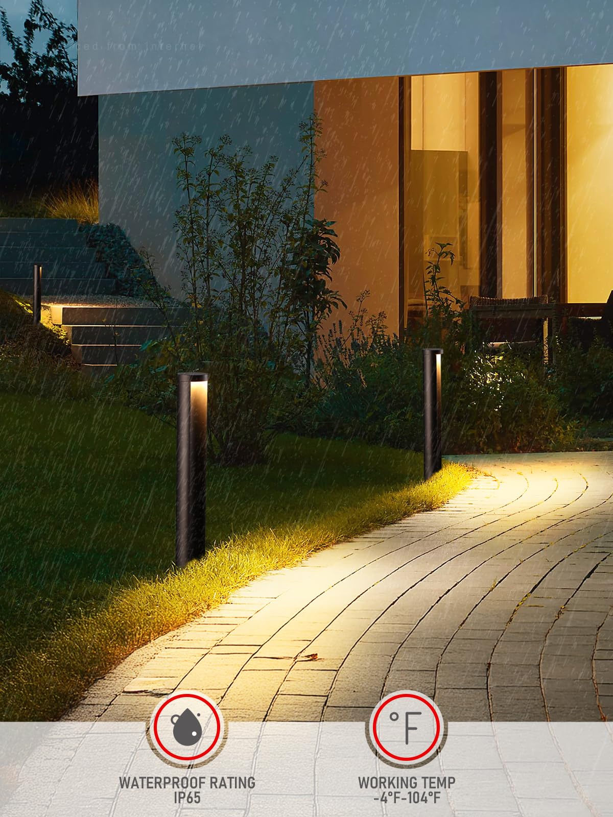 LEONLITE Low Voltage Landscape Lights 5CCT, 5W Anti-Glare LED Pathway Lights, Die-Casted Aluminum Housing, IP65 Waterproof for Outdoor Path Sidewalk Walkway, 1800K-5000K, ETL, Pack of 6