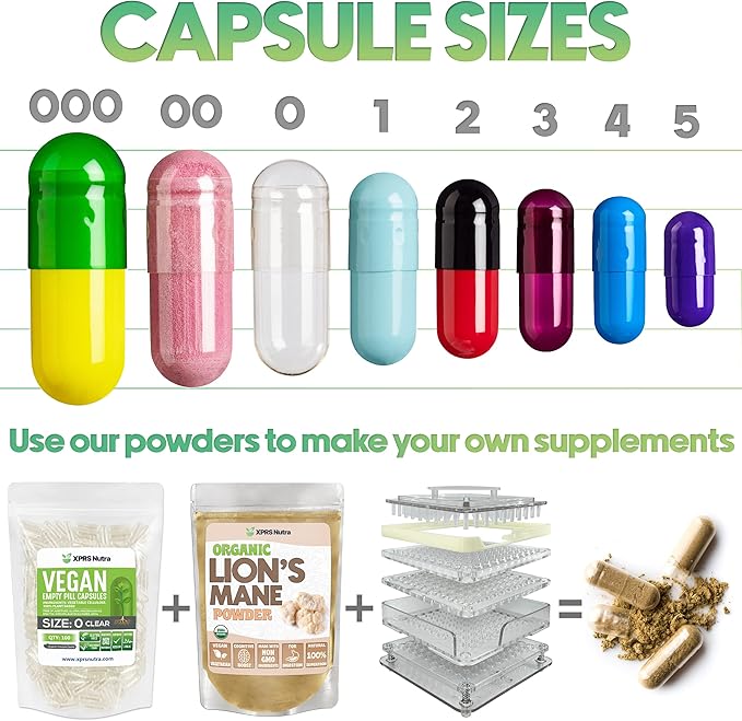 XPRS Nutra Size 1 Empty Capsules - 1000 Count Empty Gelatin Capsules - Pill DIY Capsule Filling - Pure Bovine Pill Gel Caps for Do-It-Yourself Supplements (Gold)