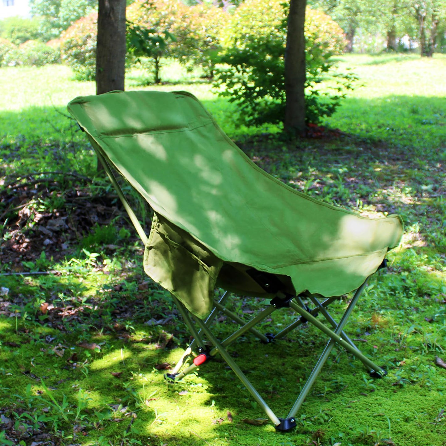 Outdoor Portable Camping Chair, Folding Camping Chair with Adjustable Backrest, Suitable for Patio/Fishing/Beach/Camp, Includes A Storage Bag (2 Pack-Green)