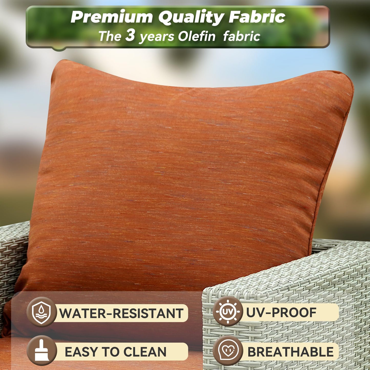 AONETOZ Deep Seat Patio Cushions Set 22 x 22 Inch,Olefin Fabric Outdoor Seat Cushion,Patio Furniture Cushions with Removable Cover,Rain-Proof and Fade Resistant Deep Seat Bottom & Back Cushion,1set