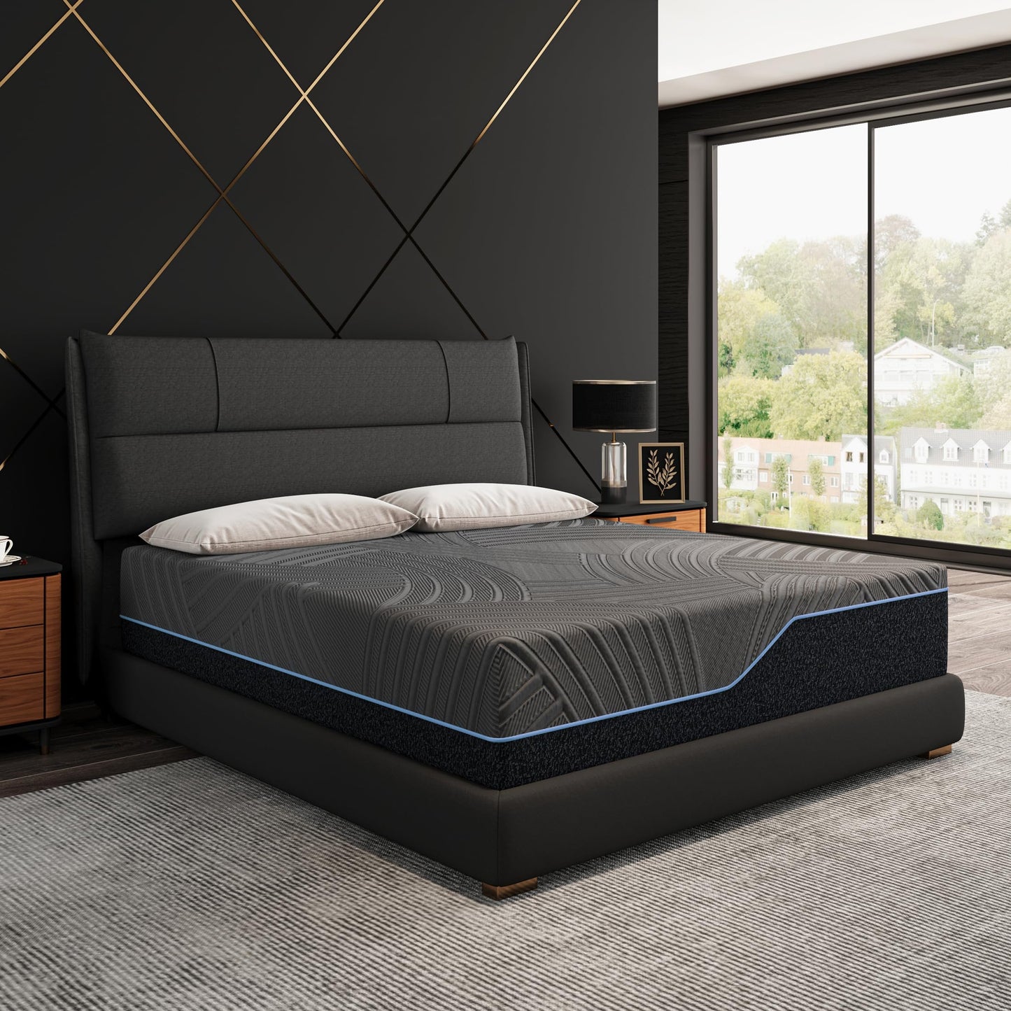 Dyonery 14 Inch Firm King Size Mattress in a Box, Copper Memory Foam Mattress with Cooling Cover, Relieving Pressure & Back Pain, Fiberglass-Free, CertiPUR-US Certified, Foam Made in USA, 76"x80"x14"
