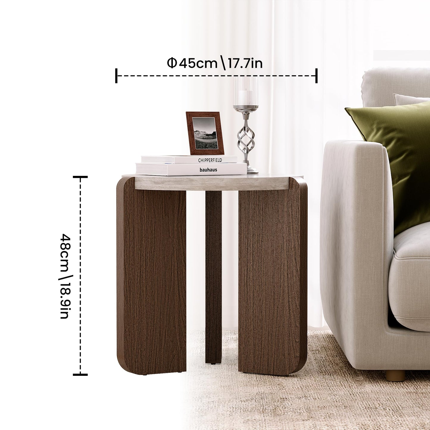 SUNBURY Coffee Table and End Table Sets, Round Marble Modern 3-Piece Living Room Table Set for Office, Living Room, Apartment, Small Space, Easy Assembly Living Room Furniture, Faux Marble