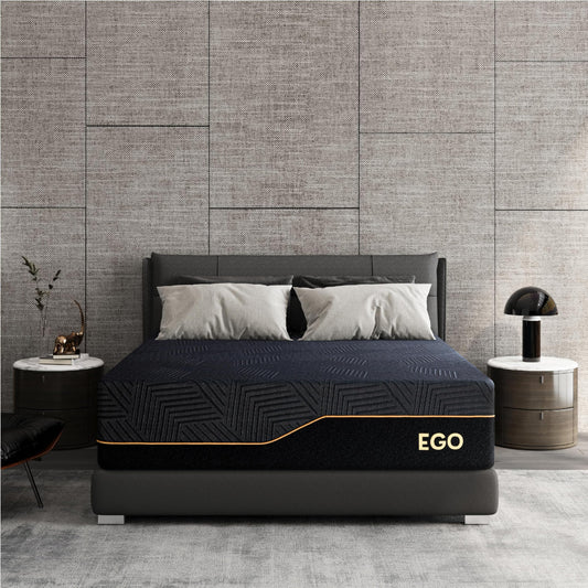 Dyonery Firm Queen 14 Inch Memory Foam Mattress in a Box, Cooling Knit Fabric Cover, Copper Memory Foam, Made in The USA of US Foam, CertiPUR-US Certified, 80”x60”, Black